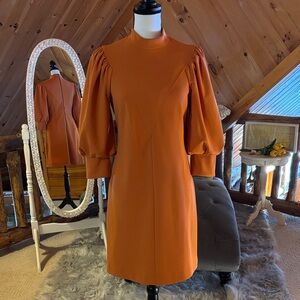 Calvin Klein Orange Long Sleeve Dress